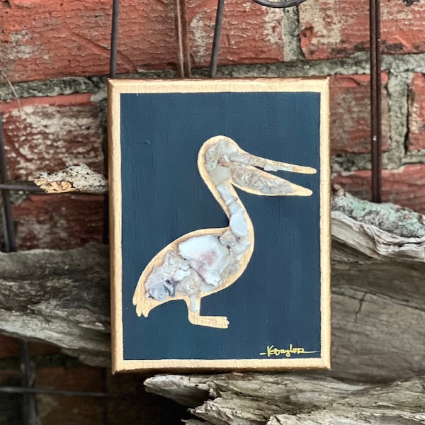 5x7 Pelican or Crab with Oyster Shells