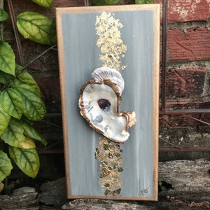 Painting w/ Oyster Shell and Gold Leaf