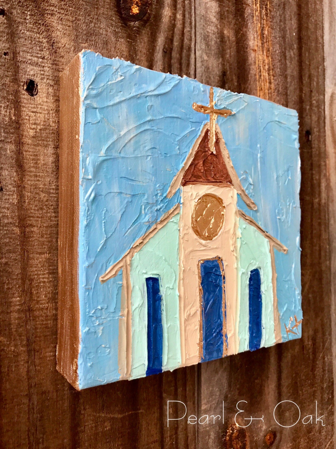 Church in Color 🍁 Acrylic on 6x6 canvas : r/painting