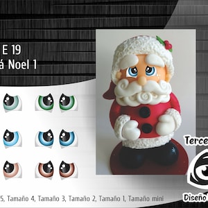 Ojos Papá Noel - Santa Klauss - Saint Nicolau - Viejito Pascuero - Navidad Ojos para descargar e imprimir