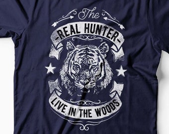 Véritable chasseur de chemises, chemise tigre, chemise de la Nature, Animal chemise, t-shirt tigre, gros chat, amoureux des animaux, t-shirt de petit ami, T - shirt, cadeaux pour lui
