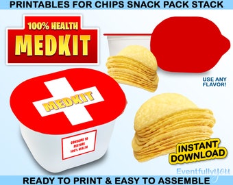 fort gaming med kit chips snack stack labels wrap battle royale party favors snacks decoration digital printable instant download - fortnite battle royale download pc chip