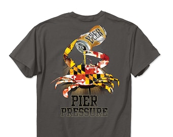Maryland Flag Crab Pier Pressure T-Shirt