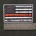 Thin Orange Line American Flag Decal 3\" X 5\" - In Support Of EMS...