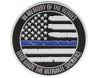 American Flag Blue Line Challenge Coin