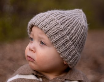 Classic Ribbed Baby Hat Knitting Pattern - baby, toddler, kids sized beanie - PDF instant digital download