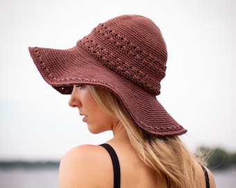 Seaside Sun Hat Crochet Pattern - PDF instant digital download