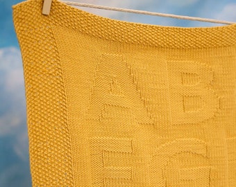 Alphabet Blanket Knitting Pattern - PDF instant digital download