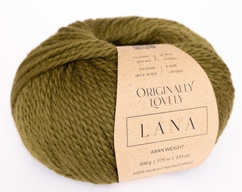 LANA Highland Wool Yarn - Originally Lovely Yarn - Aran Weight - 100% Non Superwash Andean Highland Wool