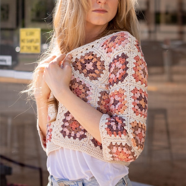 Oma Square Cardigan haakpatroon - PDF direct digitale download