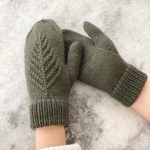 Spruce Mittens Knitting Pattern - PDF instant digital download