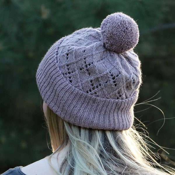 Argyle Hat Knitting Pattern - PDF instant digital download