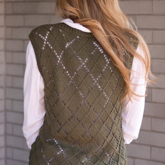 Argyle Sweater Vest Knitting Pattern - PDF Instant Digital