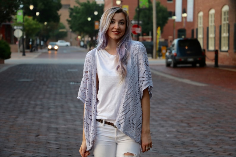 Diamond Lace Kimono Knitting Pattern  PDF instant digital image 0