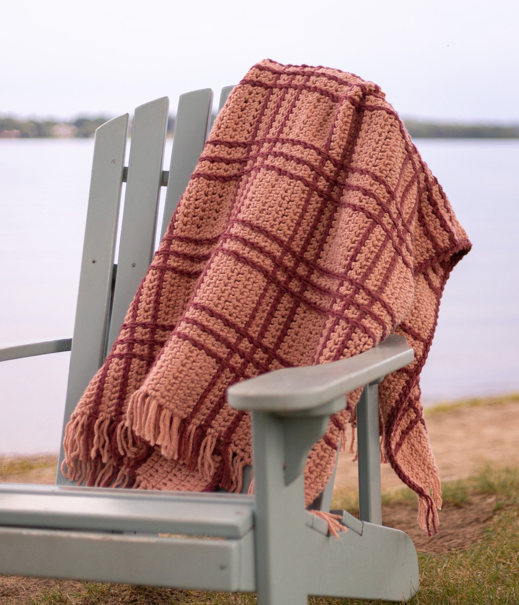 Heritage Plaid Blanket Crochet Pattern - PDF instant digital download