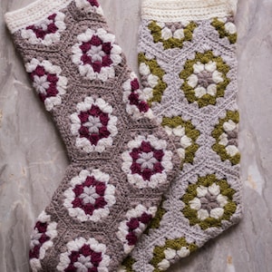 Granny Hexi Stocking Crochet Pattern - PDF Instant Digital Download - Etsy