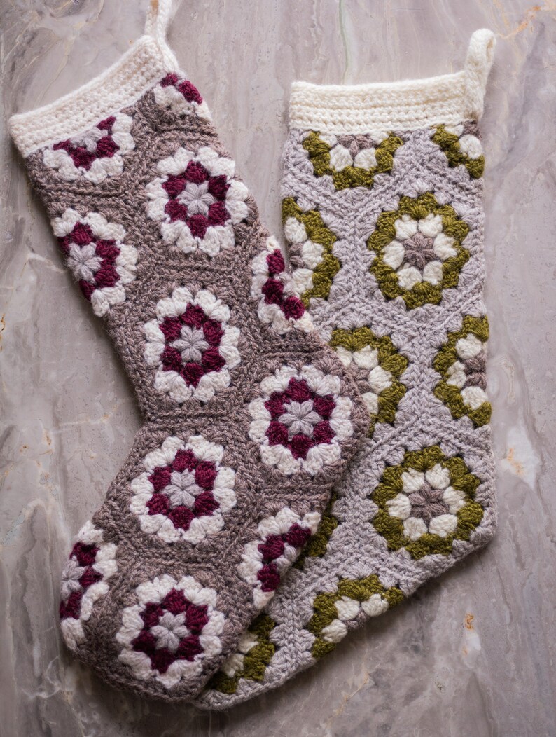Granny Hexi Stocking Crochet Pattern - PDF Instant Digital Download - Etsy
