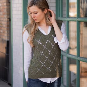 Argyle Sweater Vest Knitting Pattern PDF instant digital download image 4