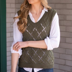 Argyle Sweater Vest Knitting Pattern PDF instant digital download image 8