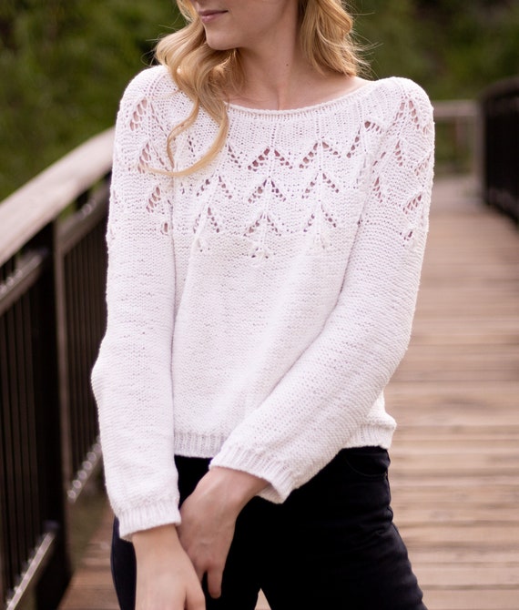 Free Knitting Pattern for a Round Lace Yoke Sweater - Knitting Bee