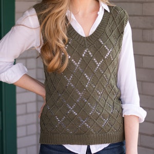 Argyle Sweater Vest Knitting Pattern PDF instant digital download image 9