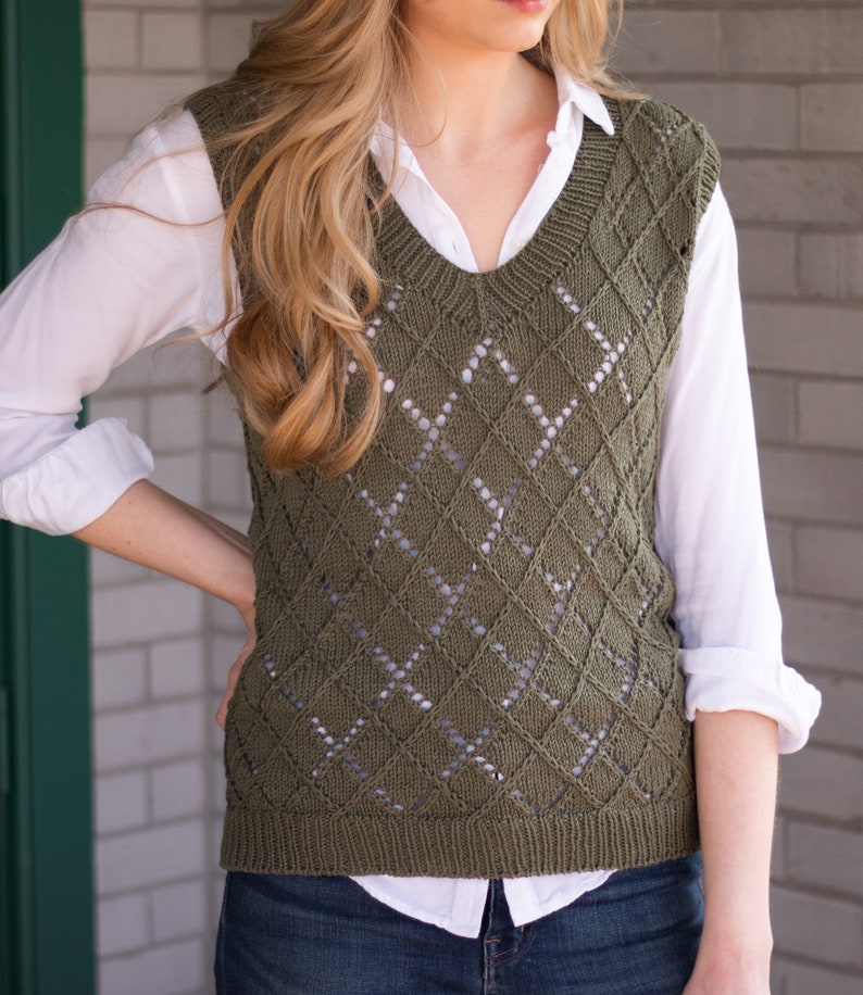 Argyle Sweater Vest Knitting Pattern PDF instant digital download image 9