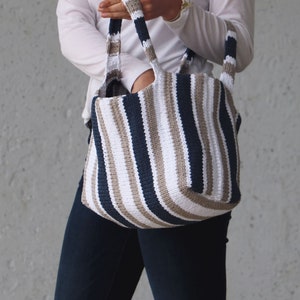 Stockinette Stripe Tote Knitting Pattern PDF instant digital download image 9