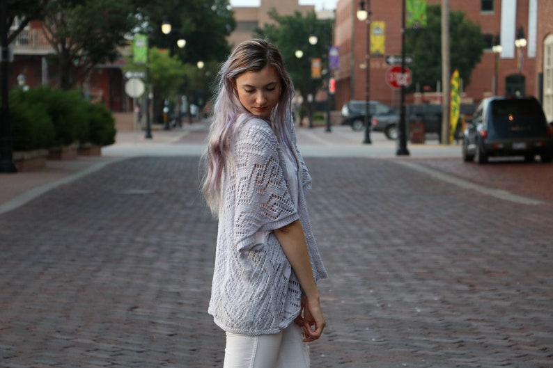 Diamond Lace Kimono Knitting Pattern  PDF instant digital image 8