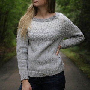 Snowfall Sweater Knitting Pattern - PDF instant digital download