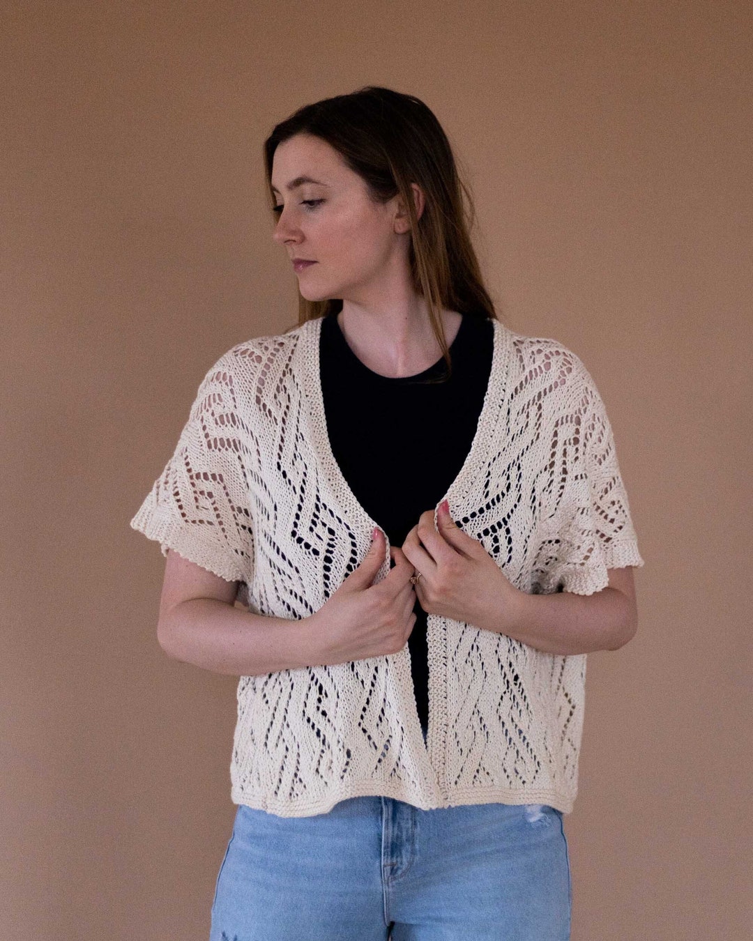 Diamond Lace Ruana Knitting Pattern - PDF Instant Digital Download - Etsy