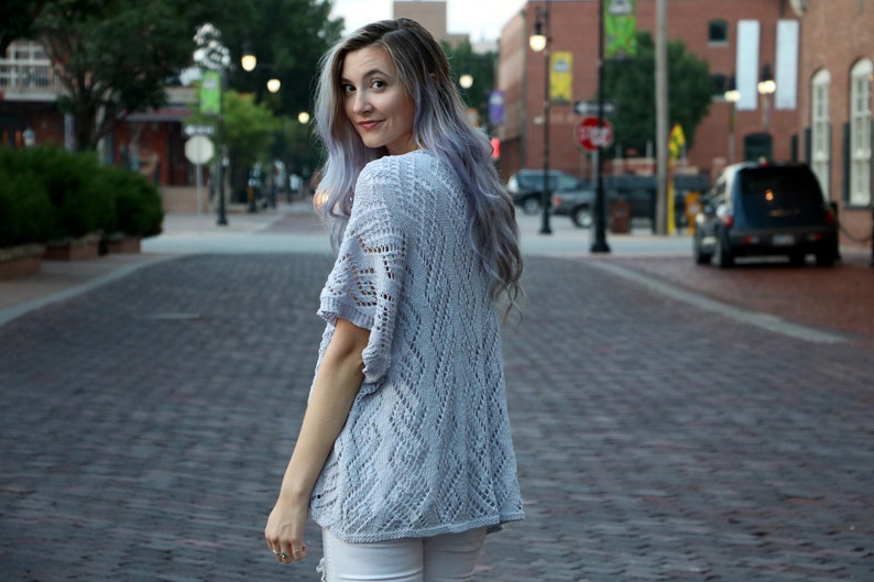 Diamond Lace Kimono Knitting Pattern  PDF instant digital image 4