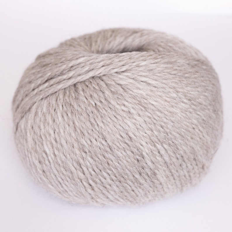 May include: A ball of light gray yarn.