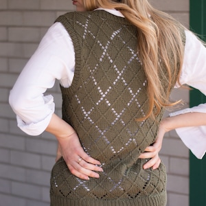 Argyle Sweater Vest Knitting Pattern PDF instant digital download image 7