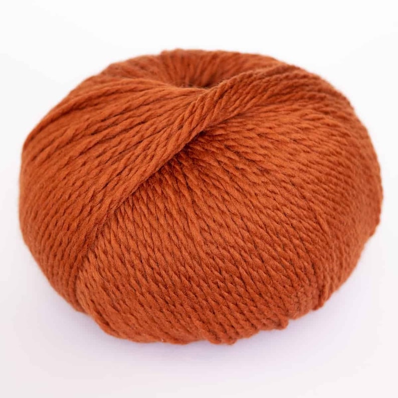 May include: A ball of rust-colored yarn.