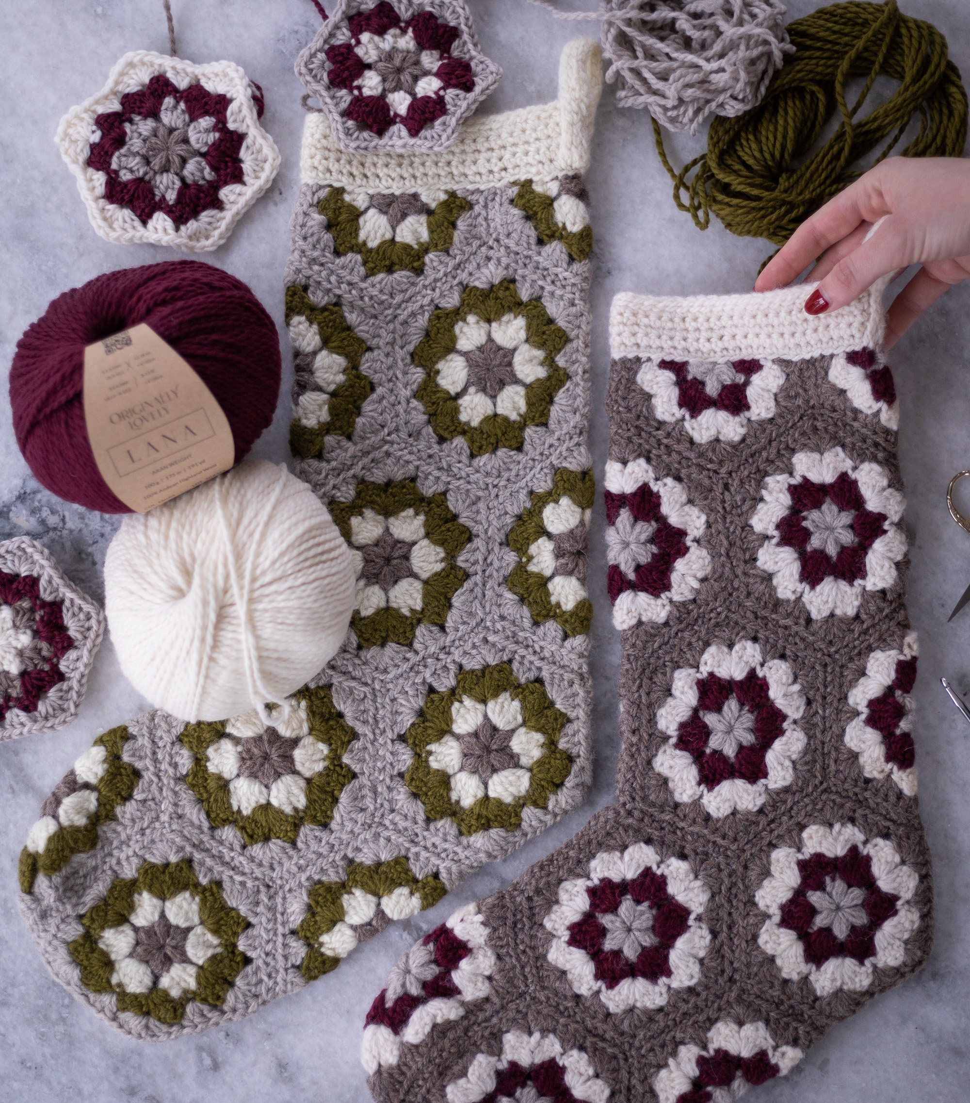 Granny Hexi Stocking Crochet Pattern - PDF Instant Digital Download - Etsy