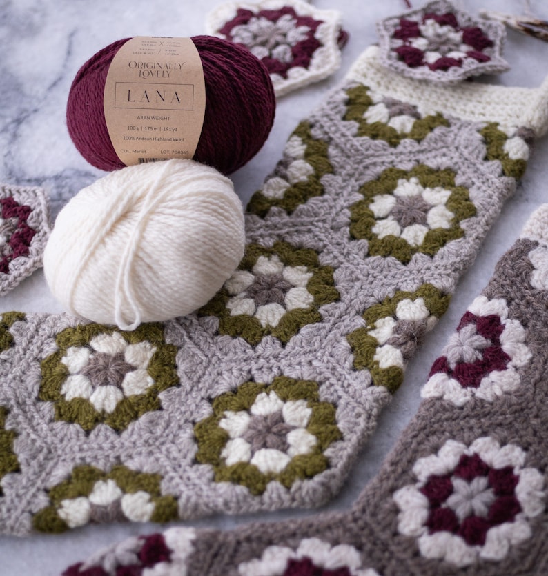 Granny Hexi Stocking Crochet Pattern - PDF Instant Digital Download - Etsy