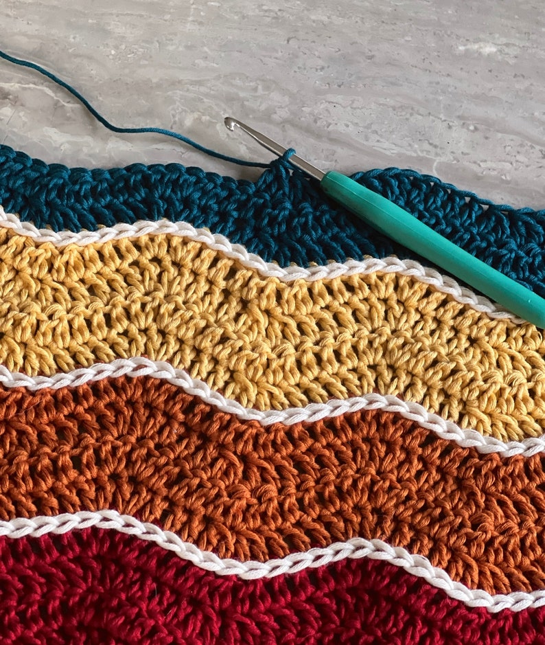 Wavy Baby Blanket Crochet Pattern PDF Instant Digital Etsy