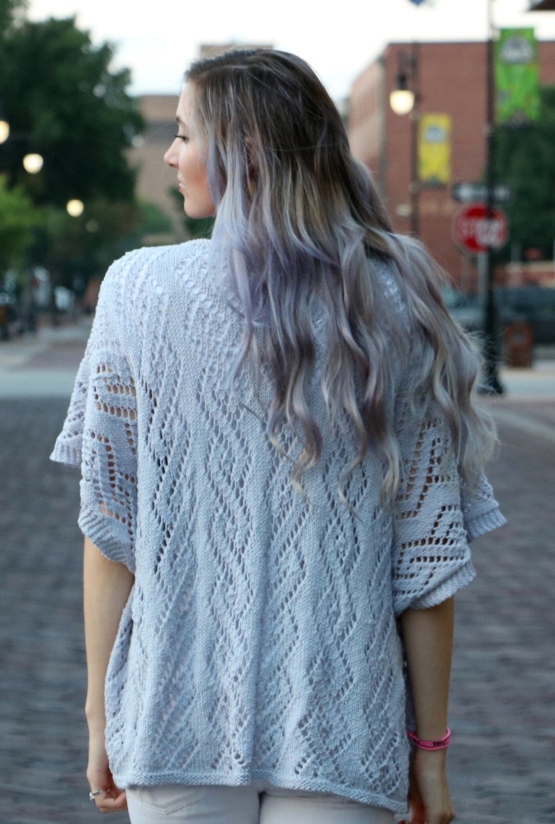 Diamond Lace Kimono Knitting Pattern  PDF instant digital image 1