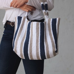 Stockinette Stripe Tote Knitting Pattern PDF instant digital download image 4