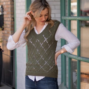 Argyle Sweater Vest Knitting Pattern PDF instant digital download image 6