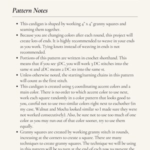Granny Square Cardigan Crochet Pattern - PDF instant digital download image 9