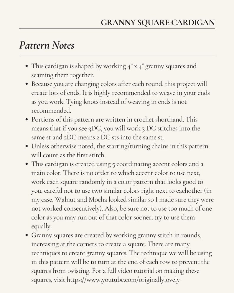 Granny Square Cardigan Crochet Pattern - PDF instant digital download image 9