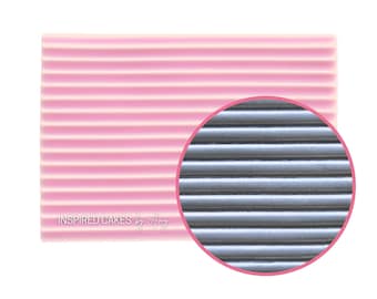 Rolled lines, ribbed, curved repeating pattern impression mat | Fondant & icing micro texture sheet | Polymer clay raised embosser stamp