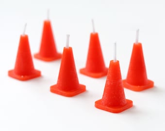 Traffic cone candle | Standing candle | bullet candle | cake decorating | birthday cake decoration | transport theme | Construction cake
