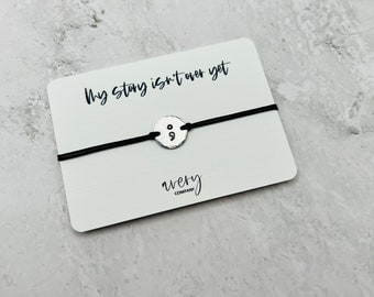 Semicolon bracelet | Hand stamped disc | minimalist | nylon cord | non tarnish jewelry | suicide depression mental health awareness gift