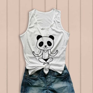 Panda Camicia Carino Canotta Top Per Le Donne Animale Top Top Etsy