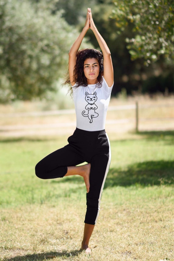 Cute Cat Yoga Shirt Clothes Cat T Shirt 