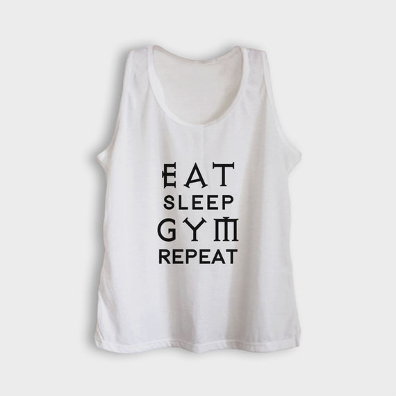 Eat Sleep Gym Repeat Tank Top Workout Tanks With Sayings Sleeveless Tank Funny Gym Tshirts For Women Tank Top Gift For Her Size S M L