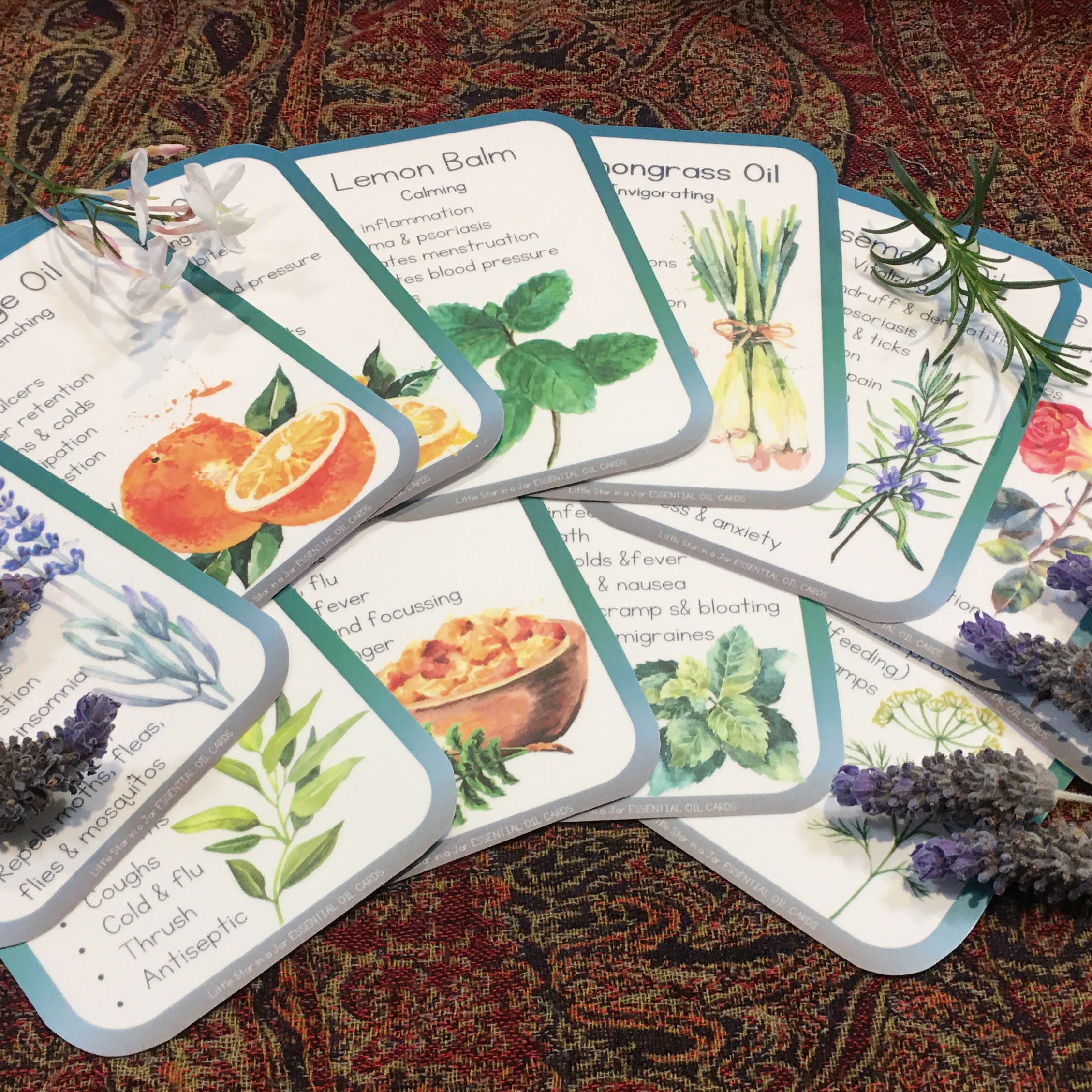 Essential Oil Cards PDF - Etsy