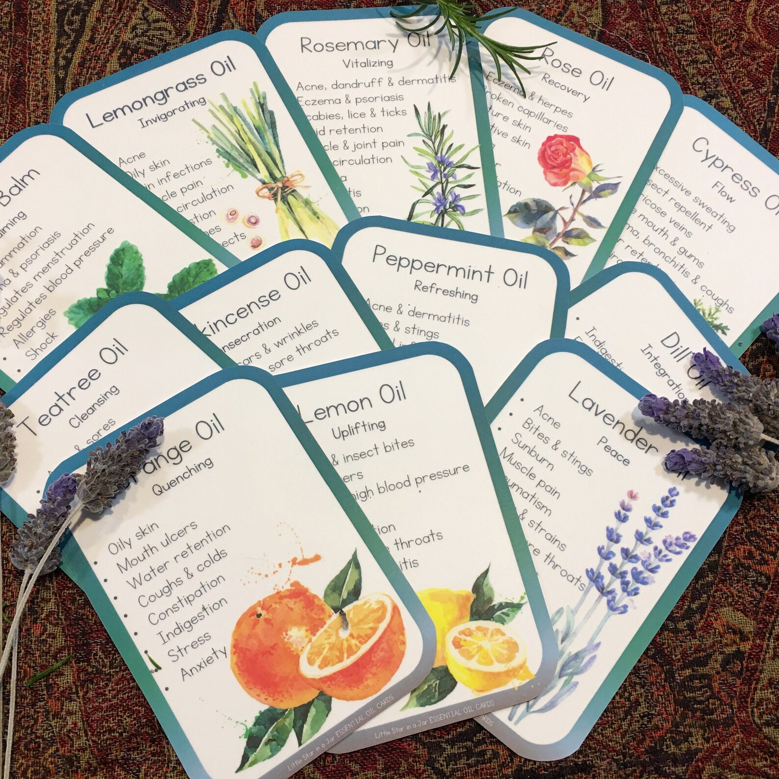 Essential Oil Cards PDF - Etsy